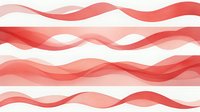 Flowing coral and pink wavy lines create dynamic horizontal pattern on white background. Abstract design elements for modern minimalist layouts.