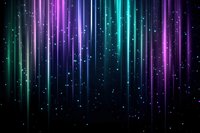 Magical aurora-like streaks of turquoise and purple light with sparkling particles falling against dark background create atmospheric cosmic effect.