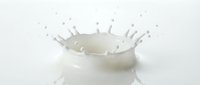 White milk splash with crown-shaped droplets against clean white background. Fresh dairy product motion capture for beverage and nutrition concepts.