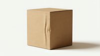 Brown cardboard shipping box package isolated on white background for delivery service and e-commerce business needs.