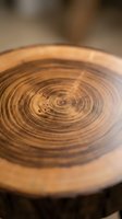 Close-up of tree ring cross-section showing annual growth patterns and wood grain texture. Use for forestry, environmental, nature, and educational materials.
