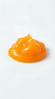 Bright orange gel or slime isolated on white background, glossy texture with dimensional peaks, suitable for cosmetics, skincare, or design projects.