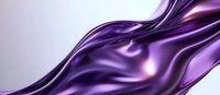 Luxurious flowing purple silk fabric with smooth waves and glossy metallic sheen creates elegant motion effect against light background. Suitable for luxury designs.