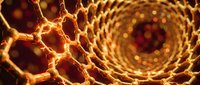 Glowing honeycomb structure with warm golden light and cellular pattern, suitable for science, nature, and abstract design projects.