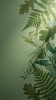 Green botanical background with fern leaves and foliage silhouettes creating natural organic pattern for eco-friendly design projects and nature themes.