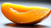Fresh juicy orange slice with textured pulp and vibrant color on blurred background, macro photography showing fine details and natural moisture droplets.