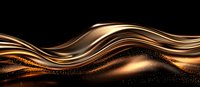 Luxurious flowing golden waves with sparkling particles create elegant abstract background pattern for luxury design and premium branding materials.