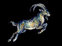 Ornate goat with curved horns and decorative patterning, isolated on transparent background. Ready for t-shirts, stickers, clipart, sublimation, and print-on-demand designs.