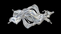 Liquid chrome metal splash isolated on transparent background, ready for t-shirt design, stickers, print on demand, sublimation, and clipart use.