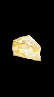 Wedge of aged cheese with golden-yellow rind isolated on transparent background, ready for culinary designs, food packaging, restaurant menus, print-on-demand products and digital food illustrations.