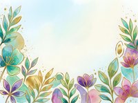 Watercolor floral border with colorful blooms and leaves on isolated white background, ready for greeting cards, invitations, and design projects.