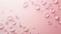 Pink rose petals scattered on soft pink background creating romantic floral pattern for wedding invitations, beauty products, spa treatments and feminine designs.