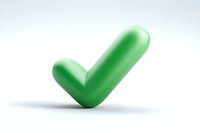 Green checkmark symbol on white background with soft shadow, isolated design element for approval, confirmation, and success concepts.