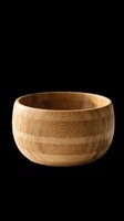 Wooden bamboo bowl isolated on transparent background, ready for use in clipart, stickers, print on demand, sublimation, and T-shirt design projects.