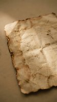 Aged, burned-edge parchment paper with crumpled texture and brown stains, evoking history and mystery for vintage, antique, or medieval design projects.