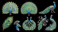 Peacock bird isolated on transparent background, ready for t-shirt design, clipart, stickers, sublimation and print-on-demand products.