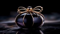 Elegant copper wire pumpkin sculpture with metallic finish on dark marble surface, autumn decor concept for seasonal crafting and home decoration projects.