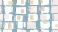 Soft pastel grid pattern with hand-drawn squares in muted teal, cream, and blush tones. Seamless design tiles continuously for wallpaper, fabric, and background use.