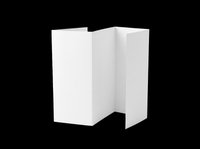 Blank tri-fold brochure template isolated on transparent background, ready for design customization. Perfect for print-on-demand, marketing materials, stickers, and sublimation projects.