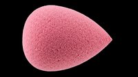 Pink makeup blending sponge isolated on transparent background, ready for beauty product design, T-shirts, stickers, clipart, print on demand, and sublimation projects.