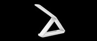 Adjustable desk lamp with triangular base and folding arm, isolated on transparent background, ready for clipart, print-on-demand, sublimation, and design projects.
