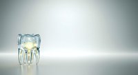 Transparent glass piggy bank with golden coins inside, isolated on white background for design and commercial use.