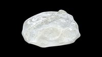 Transparent glass or ice chunk isolated on white background, ready for design use in digital projects, print-on-demand products, sublimation, stickers, and clipart applications.