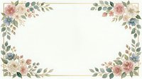 Vintage floral border frame with roses, peonies, and eucalyptus leaves on cream background. Suitable for invitations, cards, and decorative designs.