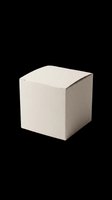 White cardboard square gift box isolated on transparent background, ready for sticker, clipart, print on demand, sublimation, and t-shirt design use.