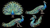 Peacock bird with vibrant blue head and iridescent tail feathers displaying ornate eye patterns, isolated on transparent background. Ready for t-shirt designs, clipart, stickers, and print-on-demand products.