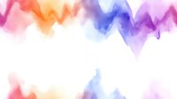 Colorful watercolor waves in rainbow spectrum with soft flowing transitions on white background for creative design projects.