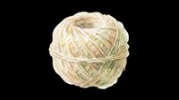 Coiled natural twine ball in cream and sage tones, isolated on transparent background. Ready for design use on t-shirts, clipart, stickers, print-on-demand products, and sublimation projects.