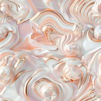 Luxurious rose gold and pearl white marble swirls create elegant abstract pattern with metallic accents. Seamless design for luxury packaging and premium backgrounds.