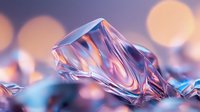 Crystal clear diamond gemstone with prismatic light reflections on bokeh background for luxury jewelry and precious stone concepts.