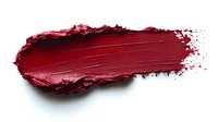 Deep burgundy lipstick smear with textured edges isolated on white background for cosmetic and beauty product design applications.