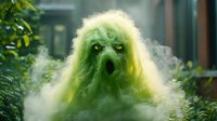 Whimsical green creature with flowing hair surrounded by misty fog and lush foliage, perfect for fantasy and magical storytelling projects.
