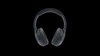 Black over-ear wireless headphones isolated on transparent background, ready for t-shirt design, stickers, clipart, print on demand, and sublimation projects.