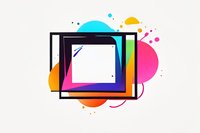 Modern geometric frame design with vibrant color splashes and abstract shapes on white background, ready for creative projects and presentations.