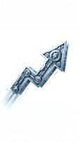 Upward arrow composed of mechanical gears and cogs on white background, symbolizing business growth, progress, and industrial innovation for corporate presentations.