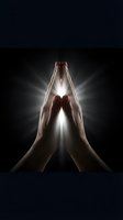 Hands cupped together releasing glowing light against dark background, symbolizing hope, spirituality, and inner strength for wellness and inspirational designs.