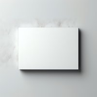 Blank white horizontal rectangle card mockup with shadow on marble background, ready for branding design presentation and corporate identity showcase.