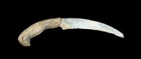 Curved pruning saw with wooden handle isolated on transparent background, ready for clipart, print-on-demand products, t-shirt designs, stickers, and sublimation projects.