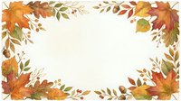 Autumn leaves and branches frame a blank cream background, ideal for seasonal greeting cards, fall invitations, and harvest-themed designs.