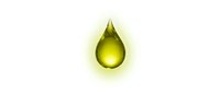 Golden yellow oil drop with glowing effect isolated on white background for cosmetic and wellness design applications.