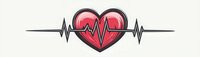 Red heart with electrocardiogram line pulse wave on white background. Medical cardiology symbol showing heartbeat rhythm for healthcare design.