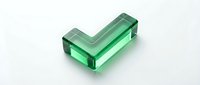 Green transparent glass checkmark symbol isolated on white background for approval, success and confirmation concepts in business presentations.