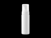 White foam pump bottle isolated on transparent background, ready for cosmetics, skincare, and cleaning product packaging design, mockups, labels, and print-on-demand applications.