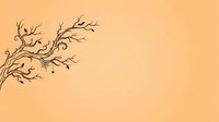 Bare tree branches with intricate twigs on warm peachy background, isolated design element suitable for autumn graphics, wallpapers, and creative projects.