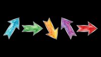 Colorful watercolor arrows set in blue, green, orange, purple, and red, isolated on transparent background, ready for stickers, t-shirt design, and print on demand.