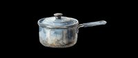 Vintage stainless steel cooking pot with lid and handle, isolated on transparent background. Ready for kitchen design, clipart, print-on-demand, and sublimation projects.